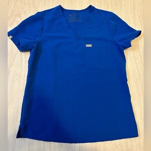 Figs Royal Blue V-Neck Short Sleeve Tee